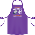 41 Year Wedding Anniversary 41st Rugby Cotton Apron 100% Organic Purple