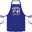 41 Year Wedding Anniversary 41st Rugby Cotton Apron 100% Organic Royal Blue