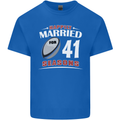 41 Year Wedding Anniversary 41st Rugby Mens Cotton T-Shirt Tee Top Royal Blue