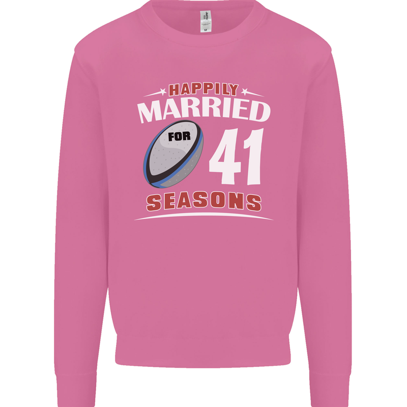 41 Year Wedding Anniversary 41st Rugby Mens Sweatshirt Jumper Azalea