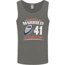 41 Year Wedding Anniversary 41st Rugby Mens Vest Tank Top Charcoal