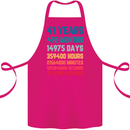 41st Birthday 41 Year Old Cotton Apron 100% Organic Pink