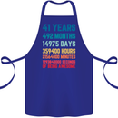 41st Birthday 41 Year Old Cotton Apron 100% Organic Royal Blue