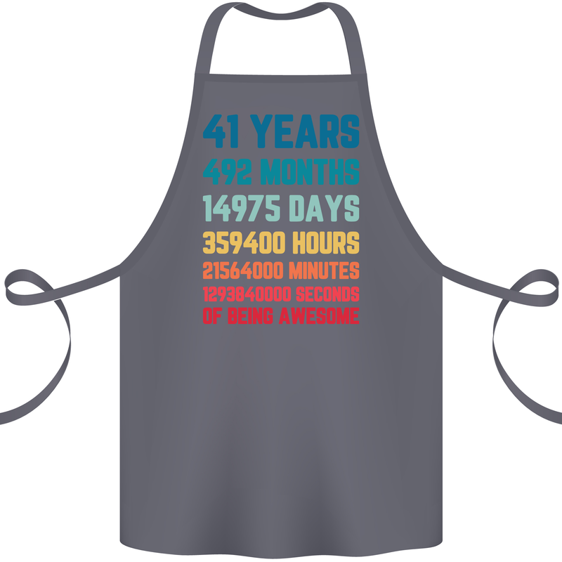 41st Birthday 41 Year Old Cotton Apron 100% Organic Steel