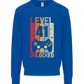 41st Birthday 41 Year Old Level Up Gamming Mens Sweatshirt Jumper Royal Blue