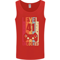 41st Birthday 41 Year Old Level Up Gamming Mens Vest Tank Top Red