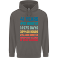 41st Birthday 41 Year Old Mens 80% Cotton Hoodie Charcoal