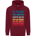 41st Birthday 41 Year Old Mens 80% Cotton Hoodie Maroon