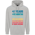 41st Birthday 41 Year Old Mens 80% Cotton Hoodie Sports Grey