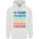 41st Birthday 41 Year Old Mens 80% Cotton Hoodie White
