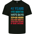 41st Birthday 41 Year Old Mens Cotton T-Shirt Tee Top Black