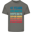 41st Birthday 41 Year Old Mens Cotton T-Shirt Tee Top Charcoal