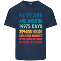 41st Birthday 41 Year Old Mens Cotton T-Shirt Tee Top Navy Blue