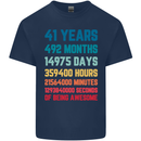 41st Birthday 41 Year Old Mens Cotton T-Shirt Tee Top Navy Blue