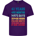 41st Birthday 41 Year Old Mens Cotton T-Shirt Tee Top Purple