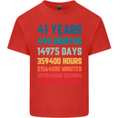 41st Birthday 41 Year Old Mens Cotton T-Shirt Tee Top Red