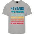 41st Birthday 41 Year Old Mens Cotton T-Shirt Tee Top Sports Grey