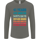 41st Birthday 41 Year Old Mens Long Sleeve T-Shirt Charcoal