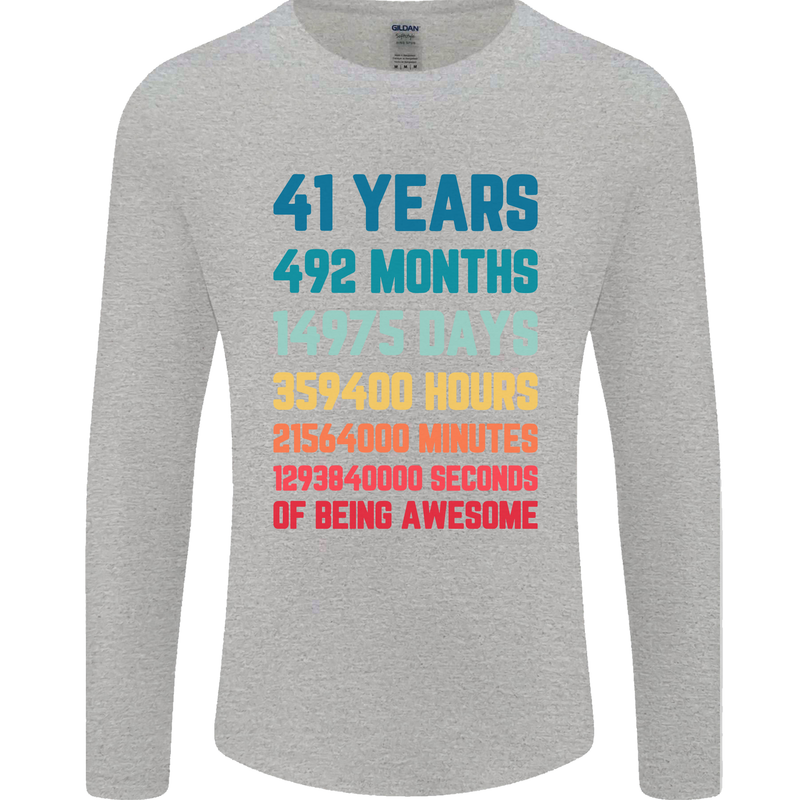 41st Birthday 41 Year Old Mens Long Sleeve T-Shirt Sports Grey