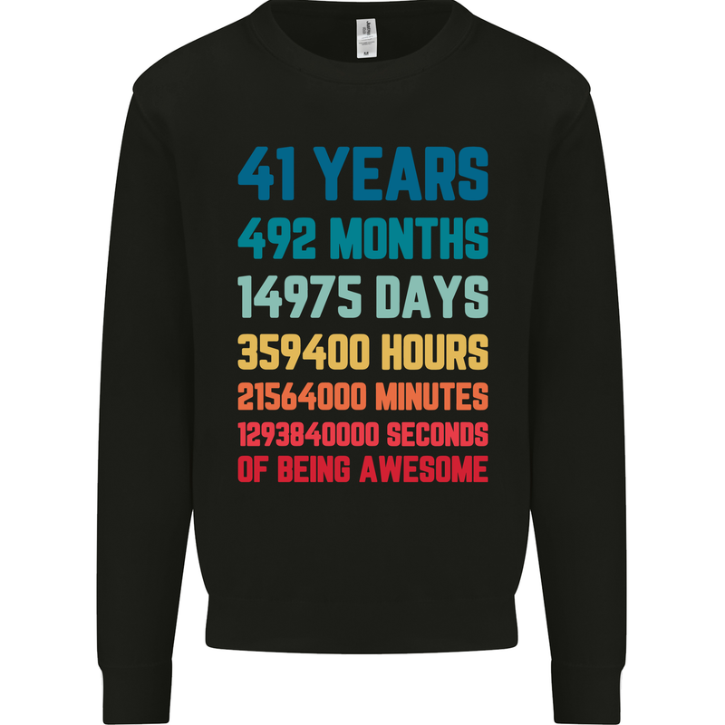 41st Birthday 41 Year Old Mens Sweatshirt Jumper Black