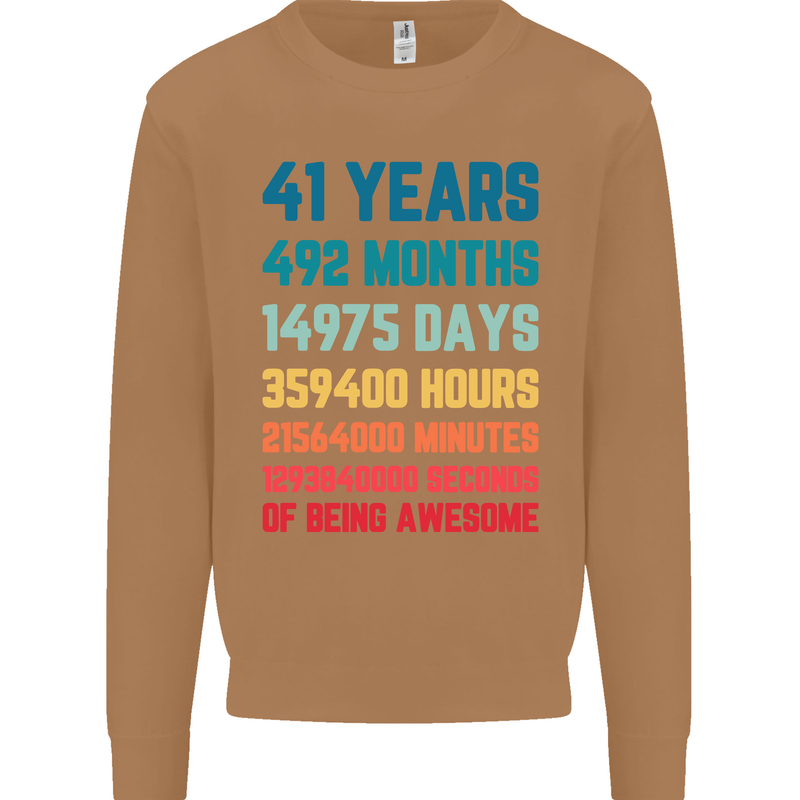 41st Birthday 41 Year Old Mens Sweatshirt Jumper Caramel Latte