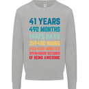 41st Birthday 41 Year Old Mens Sweatshirt Jumper Sports Grey