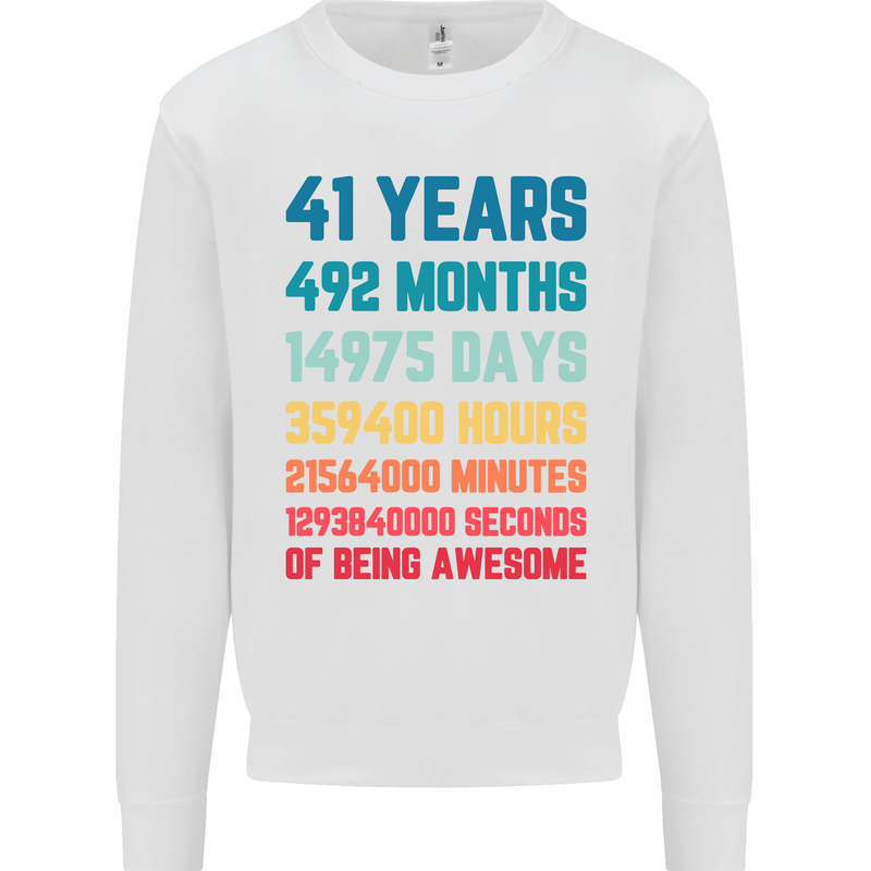 41st Birthday 41 Year Old Mens Sweatshirt Jumper White