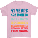 41st Birthday 41 Year Old Mens T-Shirt 100% Cotton Light Pink