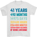 41st Birthday 41 Year Old Mens T-Shirt 100% Cotton White
