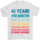 41st Birthday 41 Year Old Mens T-Shirt 100% Cotton White