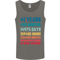 41st Birthday 41 Year Old Mens Vest Tank Top Charcoal