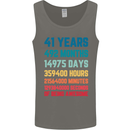 41st Birthday 41 Year Old Mens Vest Tank Top Charcoal