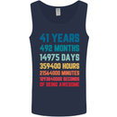 41st Birthday 41 Year Old Mens Vest Tank Top Navy Blue
