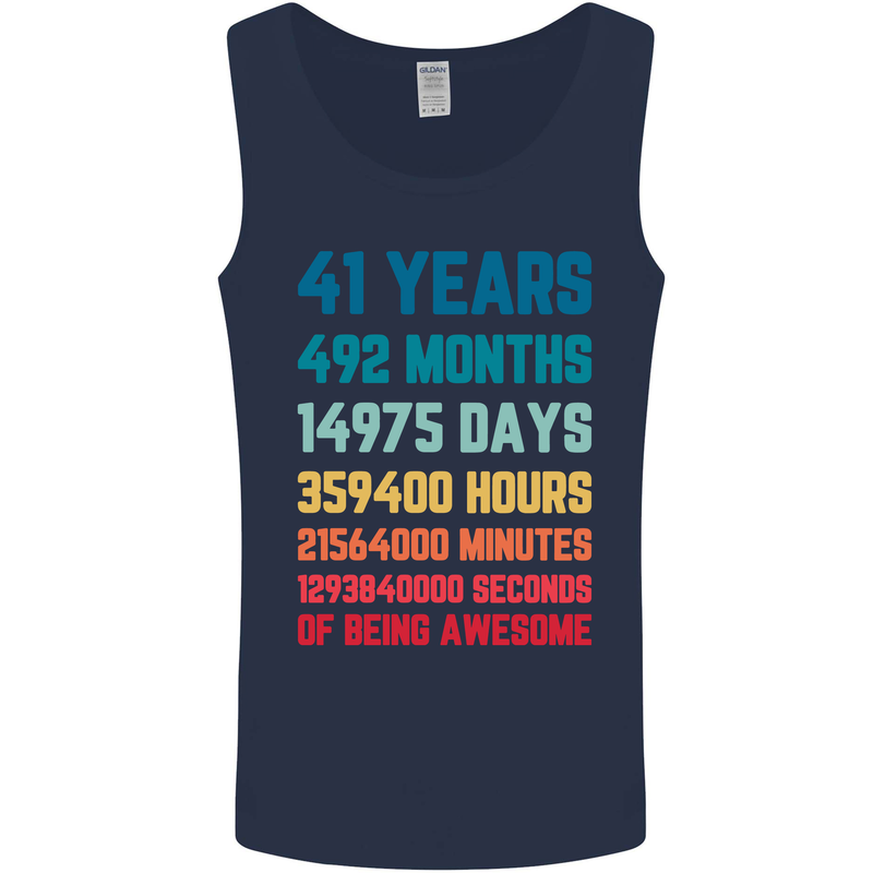 41st Birthday 41 Year Old Mens Vest Tank Top Navy Blue
