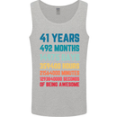 41st Birthday 41 Year Old Mens Vest Tank Top Sports Grey