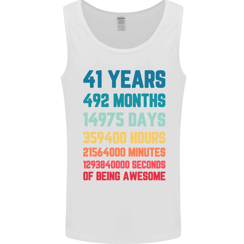 41st Birthday 41 Year Old Mens Vest Tank Top White