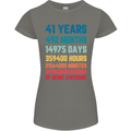 41st Birthday 41 Year Old Womens Petite Cut T-Shirt Charcoal