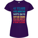 41st Birthday 41 Year Old Womens Petite Cut T-Shirt Purple