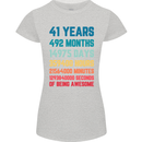 41st Birthday 41 Year Old Womens Petite Cut T-Shirt Sports Grey