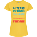 41st Birthday 41 Year Old Womens Petite Cut T-Shirt Yellow