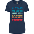 41st Birthday 41 Year Old Womens Wider Cut T-Shirt Navy Blue