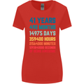41st Birthday 41 Year Old Womens Wider Cut T-Shirt Red