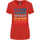 41st Birthday 41 Year Old Womens Wider Cut T-Shirt Red