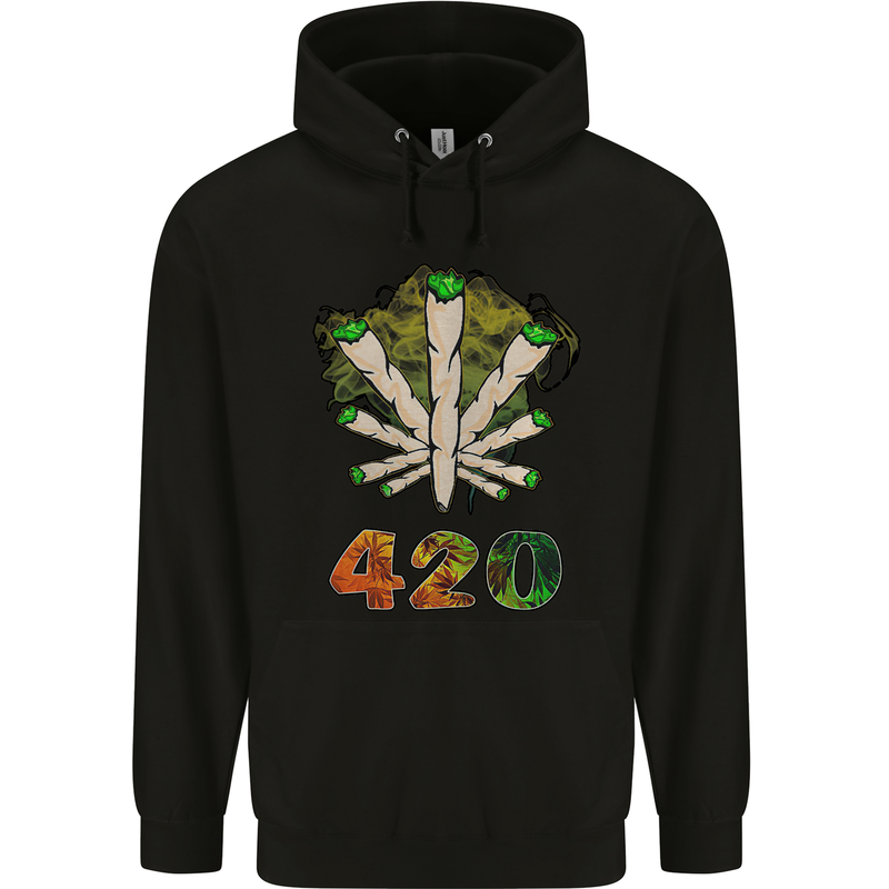 420 Herb Marijuana Weed Drugs Cannabis Mens Hoodie Black