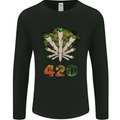420 Herb Marijuana Weed Drugs Cannabis Mens Long Sleeve T-Shirt Black