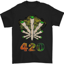 420 Herb Marijuana Weed Drugs Cannabis Mens T-Shirt Cotton Gildan Black