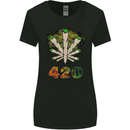 420 Herb Marijuana Weed Drugs Cannabis Womens Wider Cut T-Shirt Black