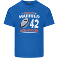 42 Year Wedding Anniversary 42nd Rugby Mens Cotton T-Shirt Tee Top Royal Blue