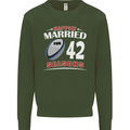 42 Year Wedding Anniversary 42nd Rugby Mens Sweatshirt Jumper Forest Green