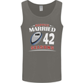 42 Year Wedding Anniversary 42nd Rugby Mens Vest Tank Top Charcoal
